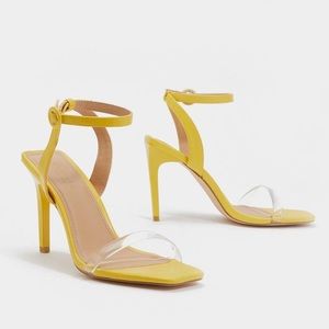 Nasty Gal Yellow Square Breed Strappy Heel